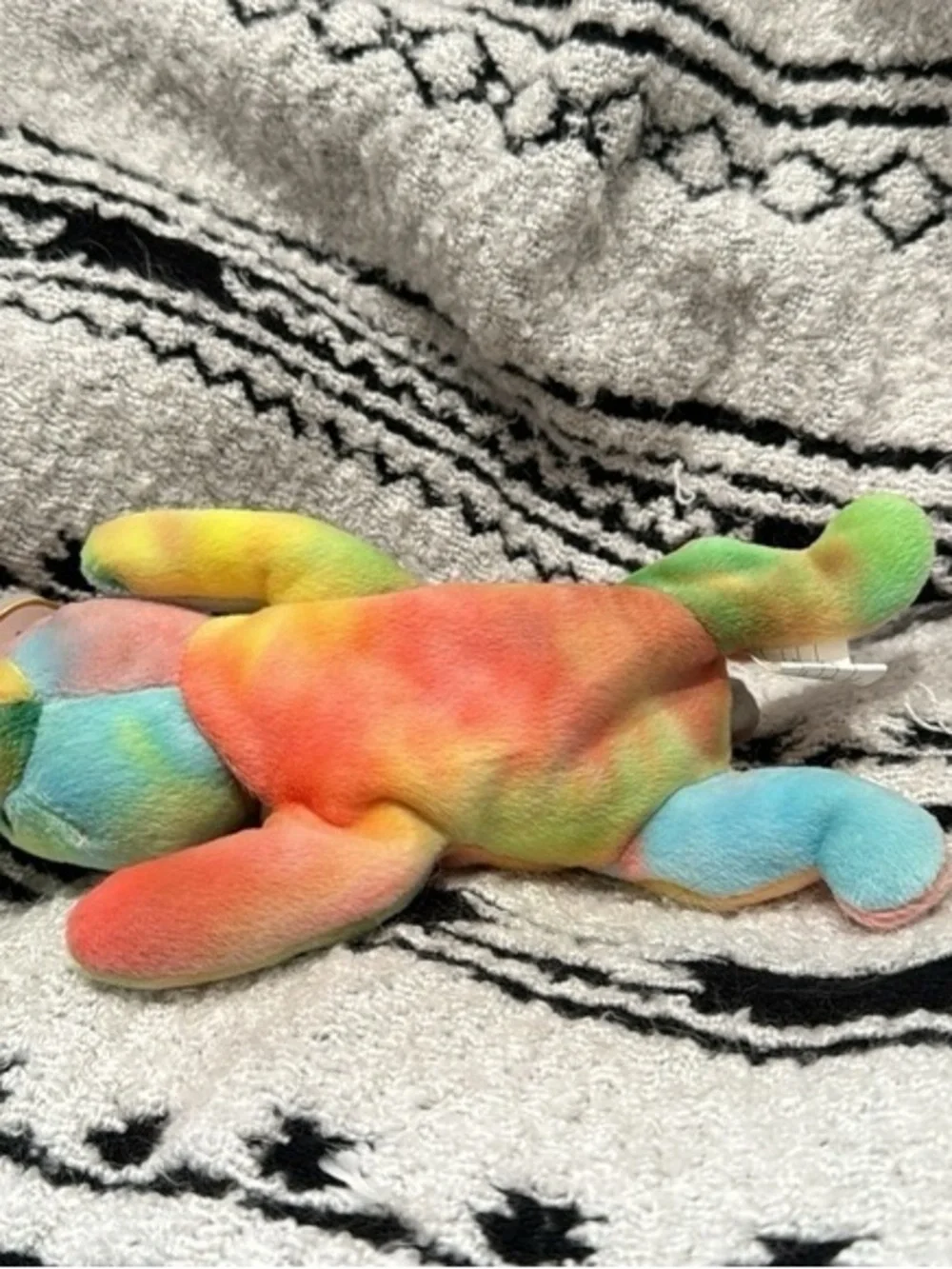 Ty Multicolor Tie-Dye Dolphin Plush - Green, Pink, Orange, Yellow, Blue